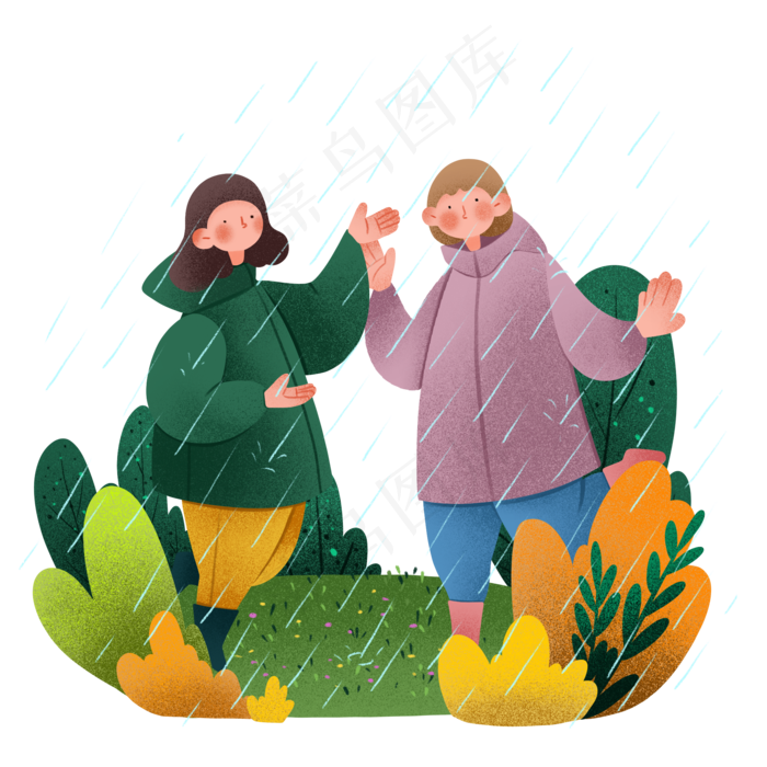 谷雨开心的小女孩