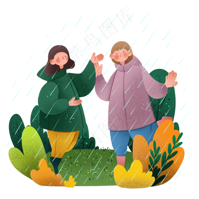 谷雨开心的小女孩