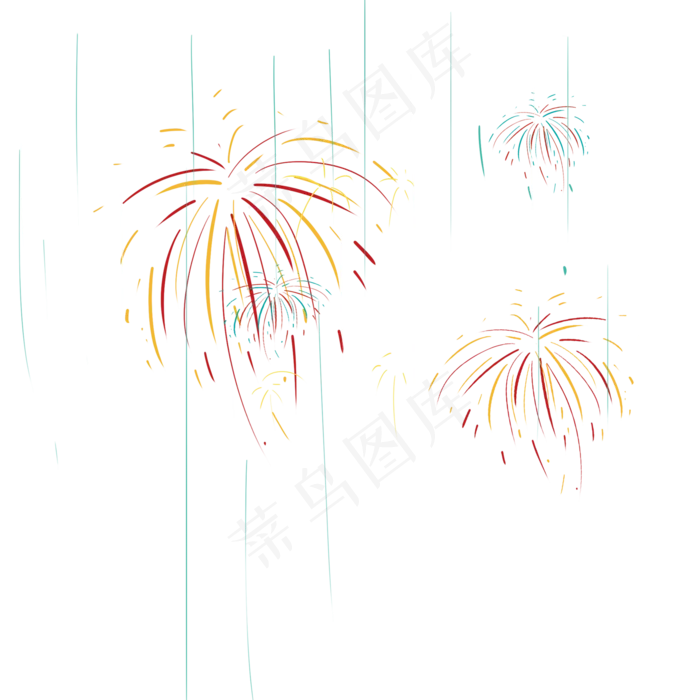 春节漂亮烟花免抠图(2000X2000(DPI:300))psd模版下载