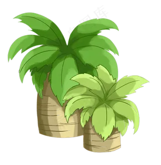 绿色大片叶子插图