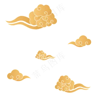 中国风云纹图案线条,免抠元素