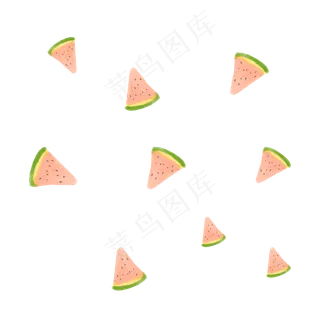 手绘西瓜夏日水果,免抠元素