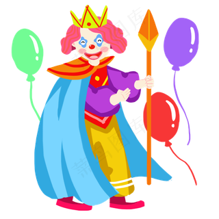 愚人节皇冠小丑欢乐表演,免抠元素