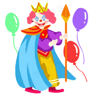 愚人节皇冠小丑欢乐表演,免抠元素