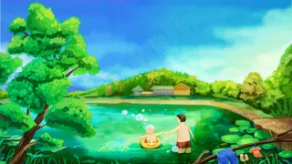 父亲节父亲给宝宝洗澡