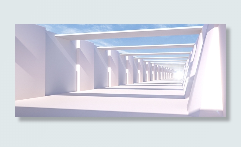 空旷的三维空间场景