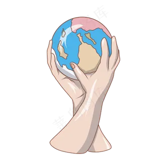 手拿地球环保