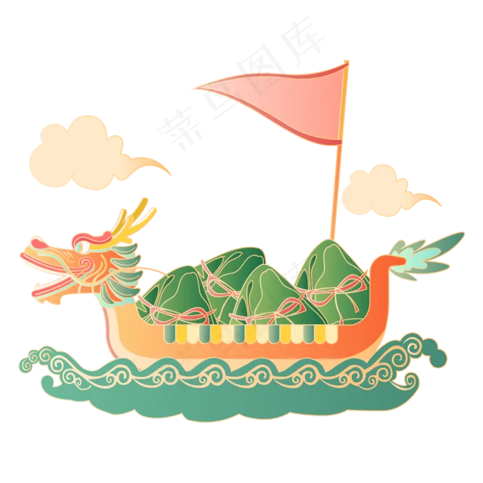国潮赛龙舟(2000*2000px 300 dpi )ai矢量模版下载