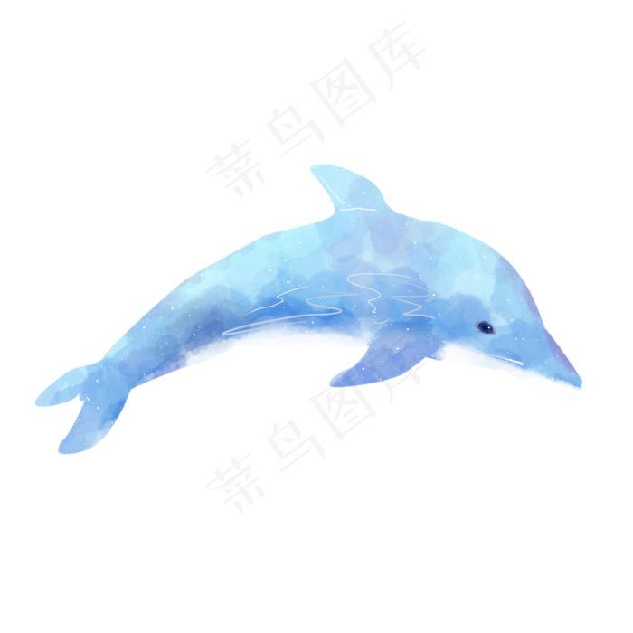 水彩动物海豚素材(2000X2000(DPI:300))psd模版下载