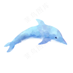 水彩动物海豚素材