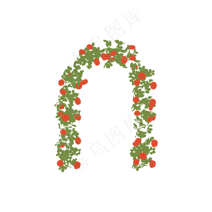 简约扁平卡通七夕情人节婚礼花拱