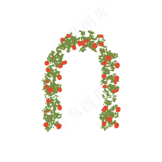 简约扁平卡通七夕情人节婚礼花拱