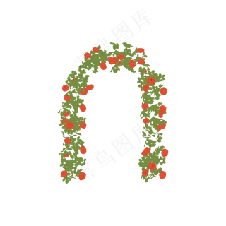 简约扁平卡通七夕情人节婚礼花拱