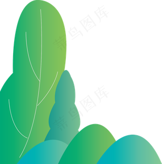 小清新树叶叶子装饰图案,免抠元素