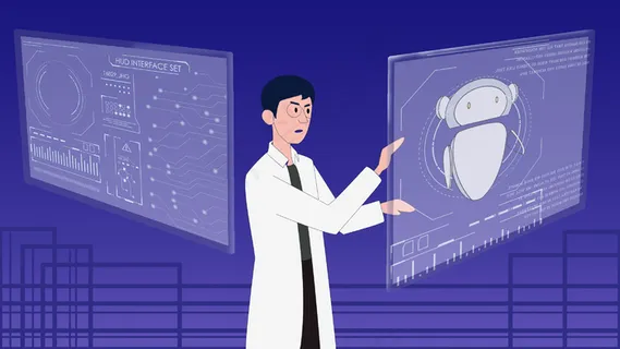 科技智能矢量扁平风蓝色人工智能