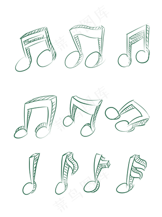 手绘卡通简单音符小元素,免抠元素