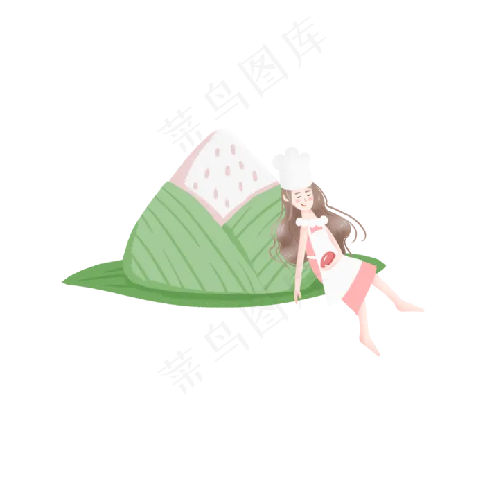 粽子旁边睡着的女孩(2000X2000(DPI:300))psd模版下载