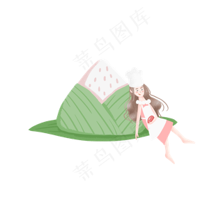 粽子旁边睡着的女孩