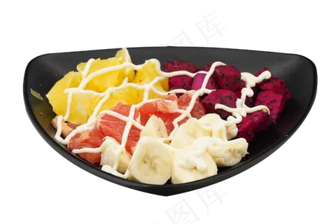 黑色餐盘水果沙拉 黑色餐盘水果沙拉