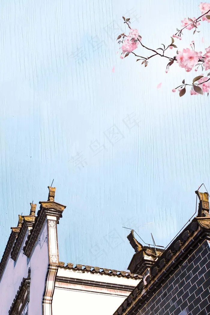 阳春三月桃花朵朵开(3545*5318px 	      )psd模版下载