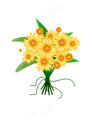 矢量手绘卡通花束