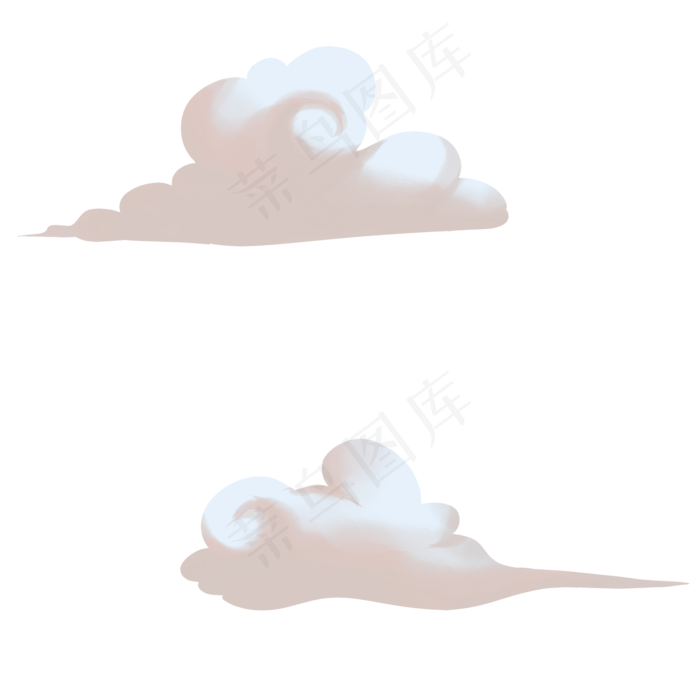 手绘白色云朵插画