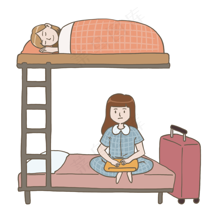 毕业季宿舍行李箱