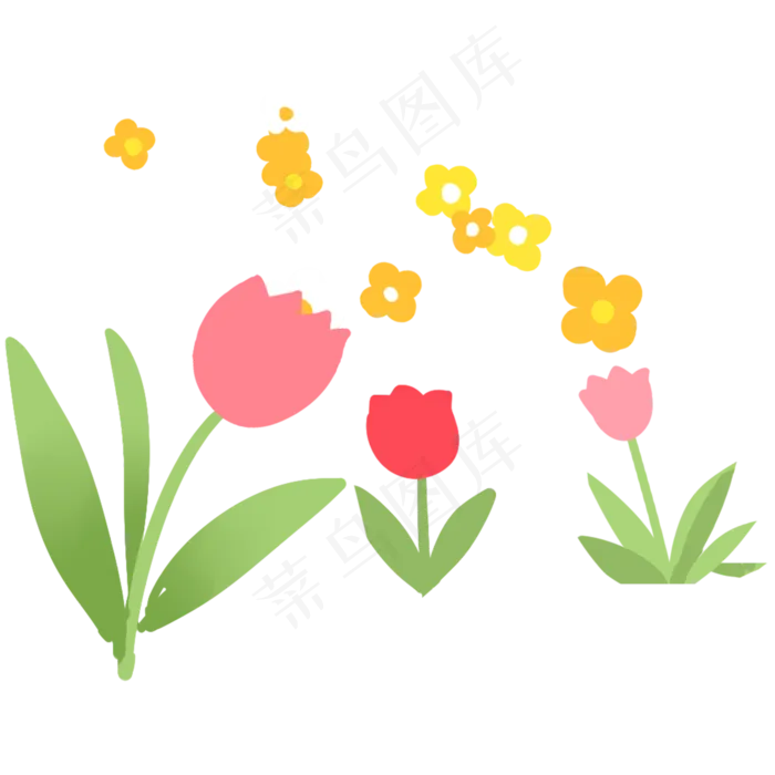 卡通漂浮的黄色花朵(2000X2000(DPI:300))psd模版下载