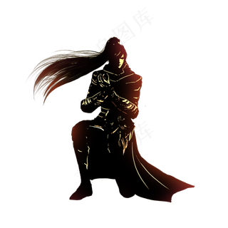 黑色水墨武侠少年