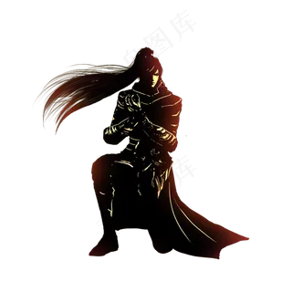 黑色水墨武侠少年