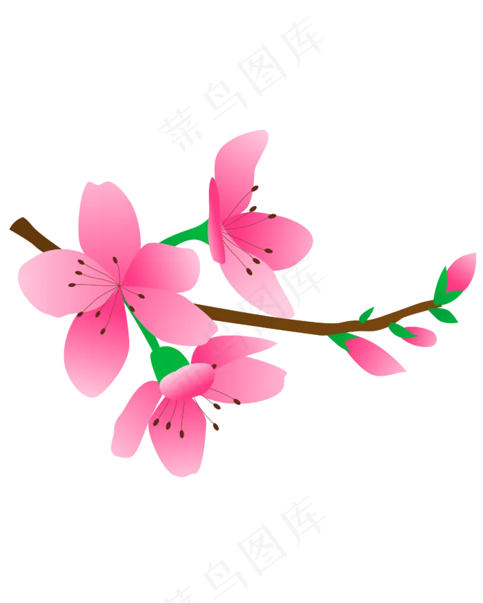 卡通免扣粉色花朵(4167*5208px 300 dpi )ai矢量模版下载
