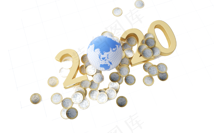商务金融2020数字,免抠元素(2000X2000(DPI:300))