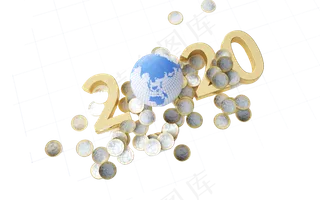 商务金融2020数字,免抠元素