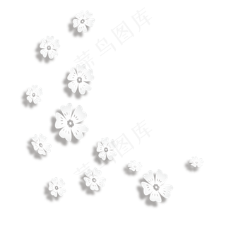 立体花卉装饰图案,免抠元素