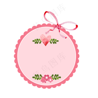 简约清新圆形花卉边框