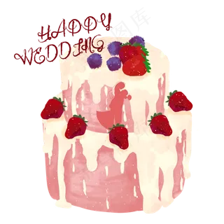 蛋糕婚礼蛋糕水彩免抠