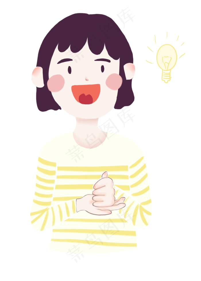 想通问题的瞬间的小女孩,免抠元素