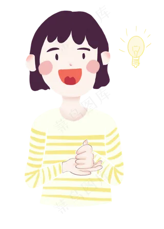想通问题的瞬间的小女孩,免抠元素