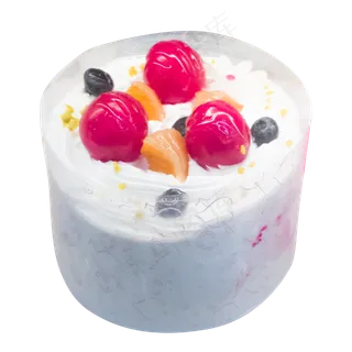 可爱奶油水果蛋糕