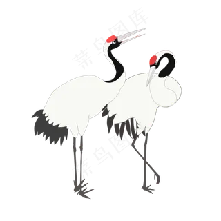 手绘仙鹤中国风仙鹤丹顶鹤可商用,免抠元素 手绘仙鹤中国风仙鹤丹顶鹤可商用,免抠元素