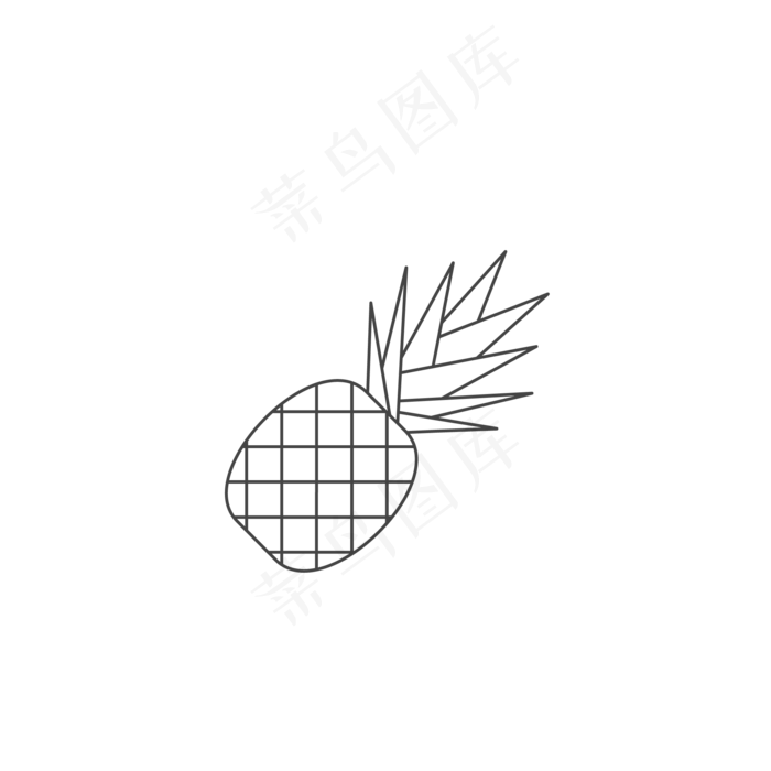 卡通菠萝水果免抠图(2000*2000px 300 dpi )ai矢量模版下载