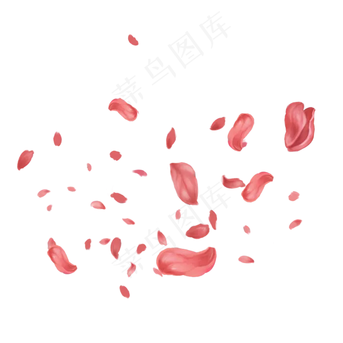 情人节玫瑰花瓣漂浮(2000X2000(DPI:300))psd模版下载
