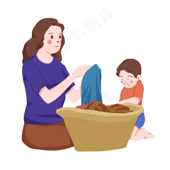 扁平风母亲节人物