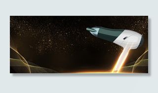 电吹风文艺灯光质感黑色banner