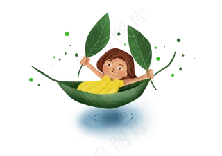 大暑荡秋千的女孩