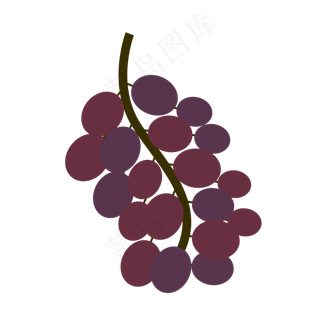 夏天卡通葡萄清凉矢量图