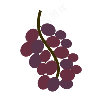 夏天卡通葡萄清凉矢量图