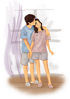 手绘情侣人物素材