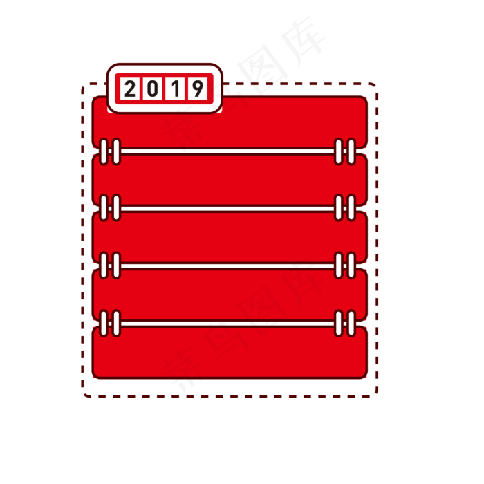 2019年红色对话边框,免抠元素ai矢量模版下载