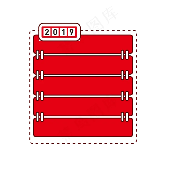 2019年红色对话边框,免抠元素ai矢量模版下载